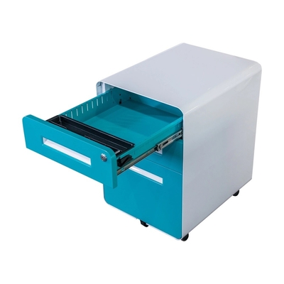 ISO14001 ISO18000 Round Edge Steel Mobile Pedestals 156cm  With Three Drawers